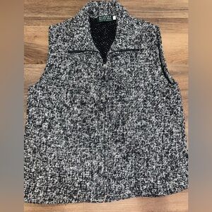 Blarney Woolen Mills Black/White Vest Sz M